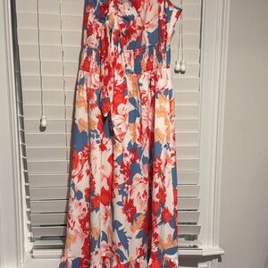 Floral Strapless Maxi Dress